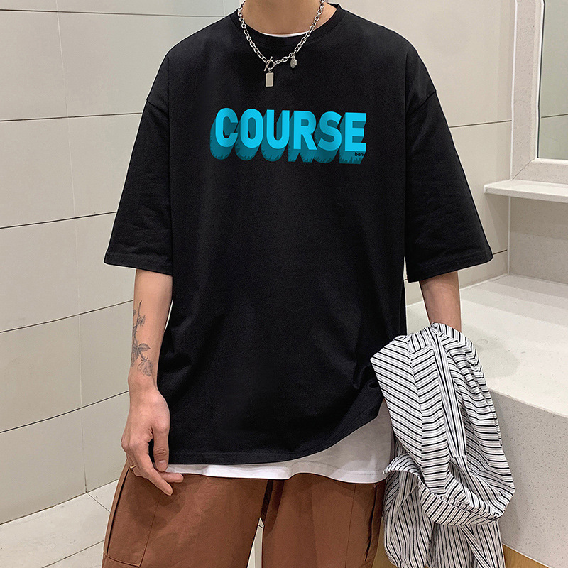 2021 Short sleeved T-shirt summer new pattern Schoolboy Chaopai Harbor Wind Easy student half sleeve T-shirt man Base coat