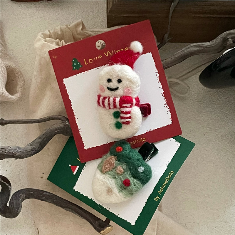 2023 Forcina Nuova Moda Carino Pupazzo di Neve Albero di Natale Vecchio Guanto Anatra Bocca Laterale Bang Clip_voghion.com