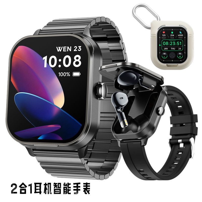 Cross Border D8pro Watch TWS Headset Smart Watch 2 in 1 Bluetooth Call Sports Watch Heart Rate Health NFC