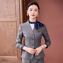 职业西装套装女2025新款秋冬美容院珠宝店酒店前台工作服