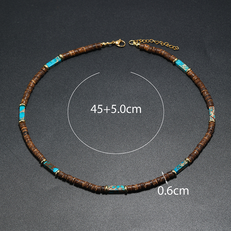 Geometric Pattern Ethnic Style Geometric Alloy Natural Stone Coconut Shell Beaded Men's Necklace