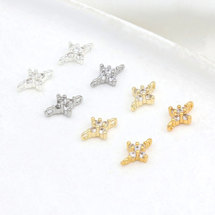 ��ɫ18k�����ʯ�p��Ȧ�������~��diy�ֹ��Ʒ��ɫ���h��D44