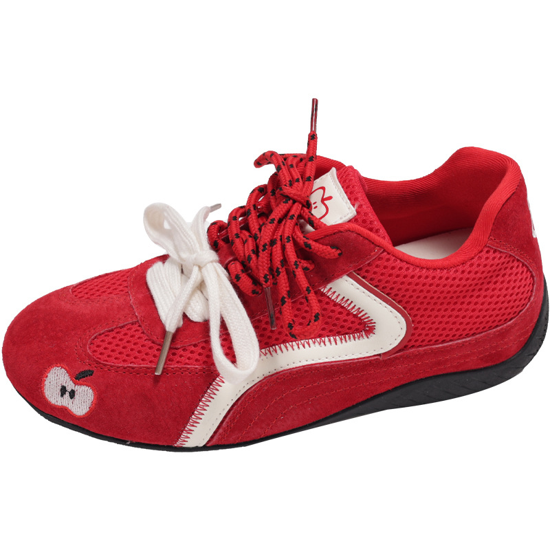 [Versión de cuero] Cat and Sofa 2025 zapatos de manzana súper fuego zapatos de carreras de suela fina roja nuevos zapatos de entrenamiento alemán para parejas