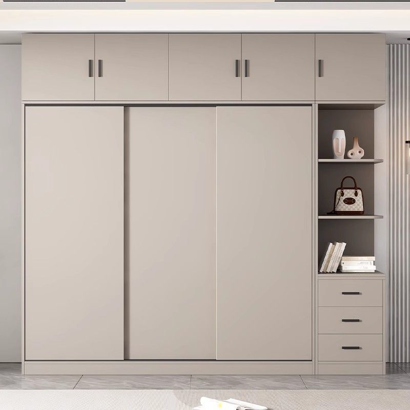Solid Wood Wardrobe for Home Bedroom, One Door to the Top, Cream Style, Simple Small Apartment, Modern Simple Children's Wardrobe