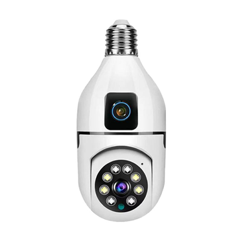 V380 lámpara de iluminación cámara de lámpara panorámica tipo cabezal de lámpara inalámbrica WiFi doble luz visión nocturna 360 monitoreo inteligente remoto