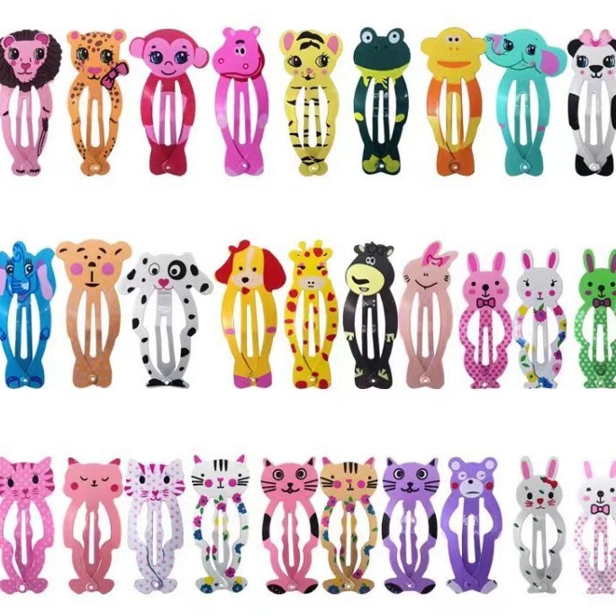 Cross-Border Printed Animal Hairpins Wholesale European and American Kidsren's Hair Accessories Painted Cute Cartoon Fruit Hairpins Bb Clips Side Clips