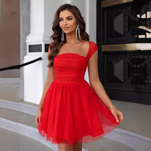 欧美外贸新娘婚纱礼服女装新款wish亚马逊宴会吊带伴娘服婚纱裙