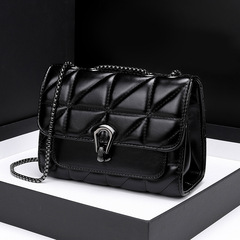 Stylish Design Exquisite Lock Chain Clutch Bag High-Grade Herringbone Crossbody Bag 2024 Spring New Commuter Small Square Bag