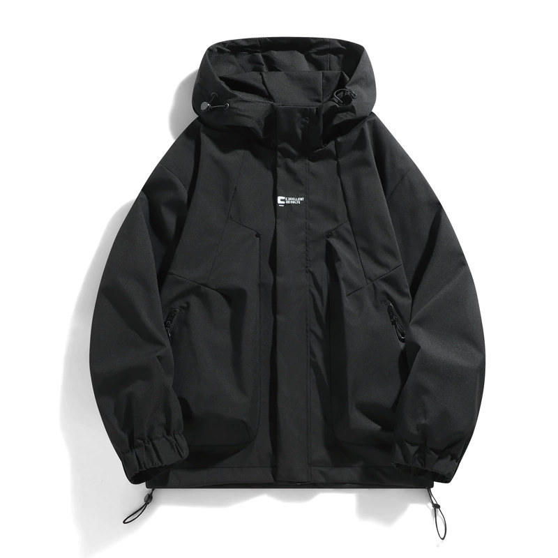 Travel men's jacket, with embroidery
