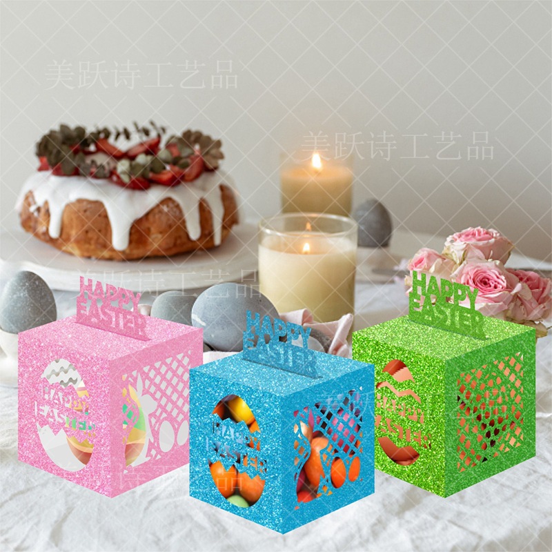 2024 Pascua fiesta decoración huevo caja feliz Pascua atmósfera decoración hueco Conejo caja