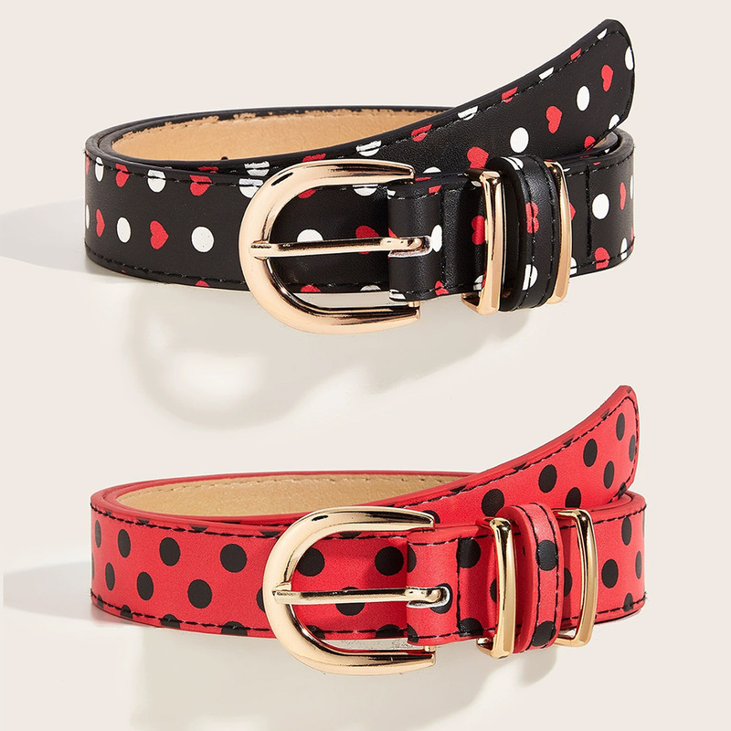 American Retro Y2K Belt 2024 New National Style Belt All-match Jeans with Special Printed Belt