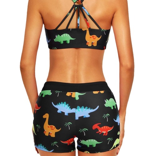 Bikini Western-style separate swimsuit for women, lace-back revealing sexy swimsuit set of three