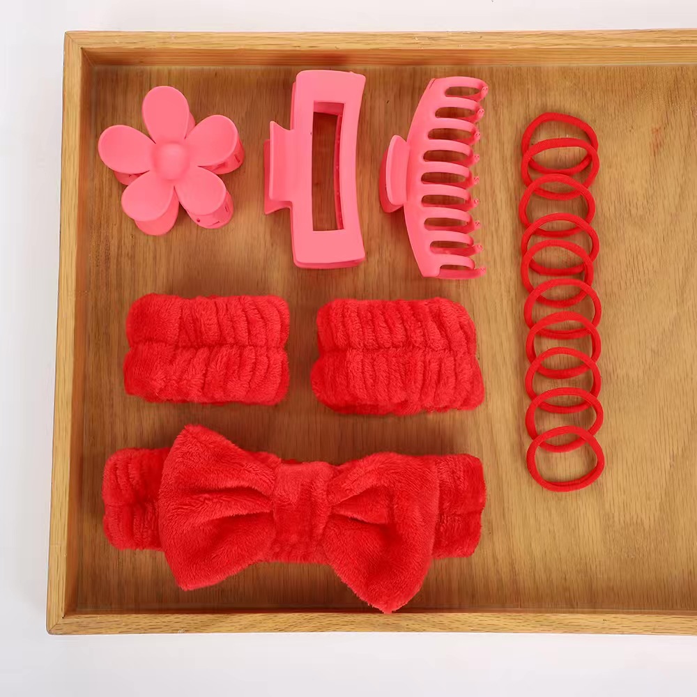 Red headband, set, 16 pieces