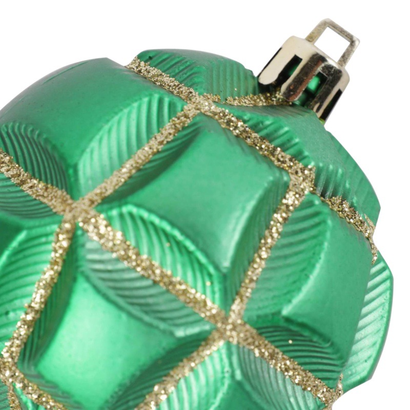 Decoraciones navideñas de plástico de 6 cm, juego de 24 adornos rojos, verdes y dorados para fiestas, adornos para árboles de Navidad, bolas decorativas navideñas.