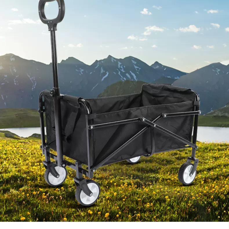 露营推车可折叠户外手推车野餐车摆摊小推车营地拖车桌板野营车