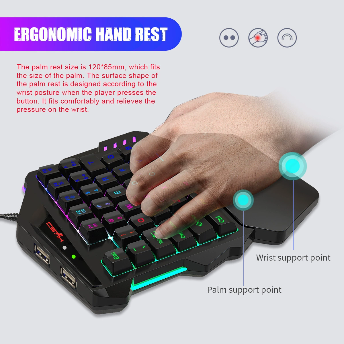 Комплект клавиатура с подсветкой 35 ключей RGB и мышь игровой набор с встроенным конвертером, подходящий для PS3 PS4 Xbox