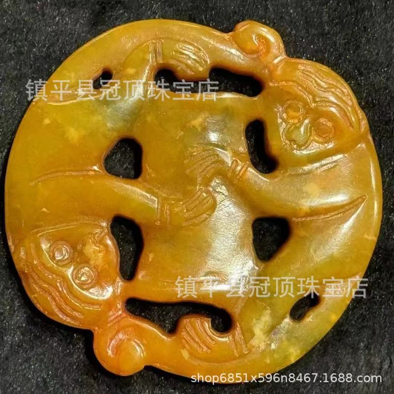 批发高古玉老玉岫玉高仿古董仿古玉器明清战汉岫玉做旧玉佩挂件|undefined