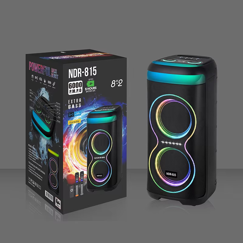 NDR Square Dance Rod Double 8-inch Performance Home KTV Bluetooth Wireless Microphone Audio Outdoor DJ Speaker K Song
