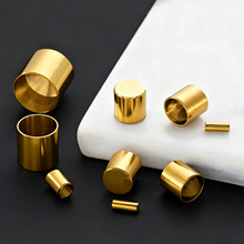 不锈钢定位管收尾扣吊钟固定夹皮绳连接 diy饰品配件定位珠可夹扁