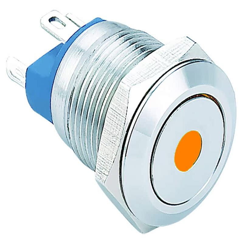 厂家直销 ELEWIND/意稳12mm 不锈钢自复位单点带灯按钮 防水开关