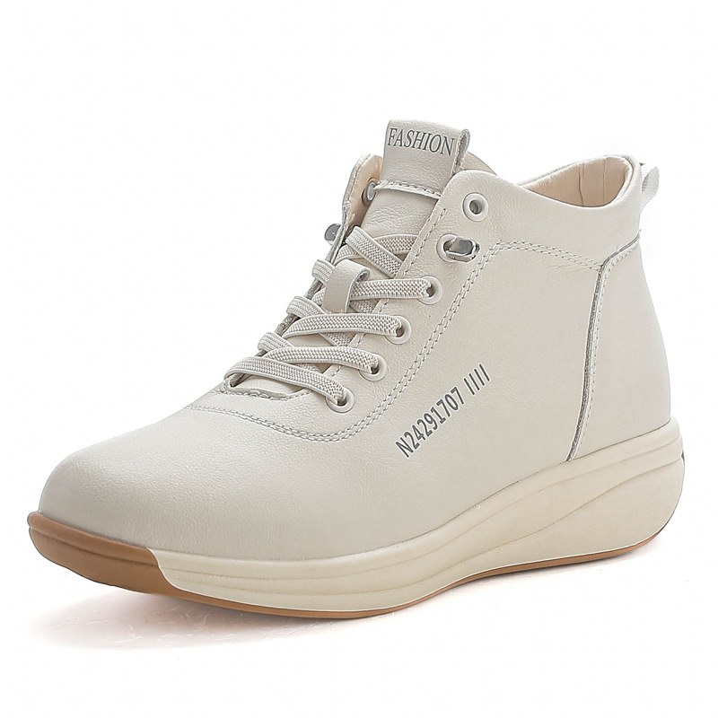 Otoño nuevo versátil in Otoño zapatos de alta altura zapatos de comercio exterior zapatos de plantilla de mujer zapatos blancos pequeños