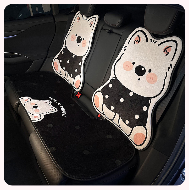 Blue Rain's New Cartoon Car Seat Cushion, Winter Plush Warm Car Seat Cushion, Winter Car Seat Cover for Use in the Car