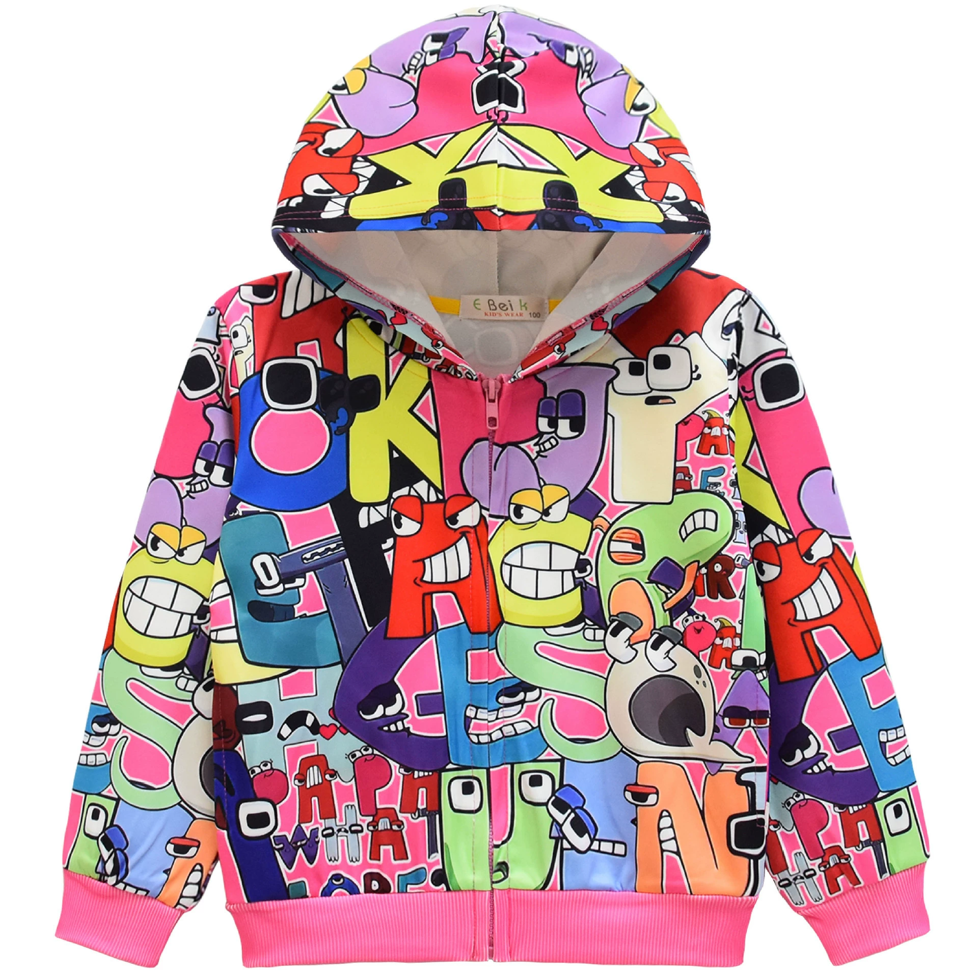 2023 Cross -border Digital Legend Alphabet Lore zipper hooded jacket jacket shirt 36057