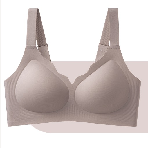 Gran cinturón de hombro de soporte suave ropa interior damas sin marcas sin anillo de acero sujetador de colateración anti-caída integral sujetador de copa fija
