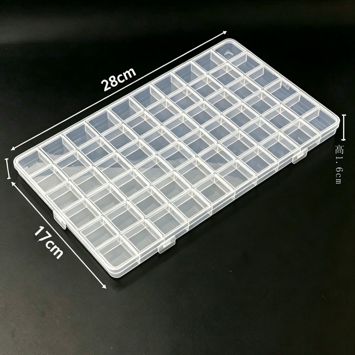 60-Compartment Fixed Transparent Plastic Storage Box for Organizing Beads, Jewelry, Hair Clips, Fishing Gear, and Small Parts