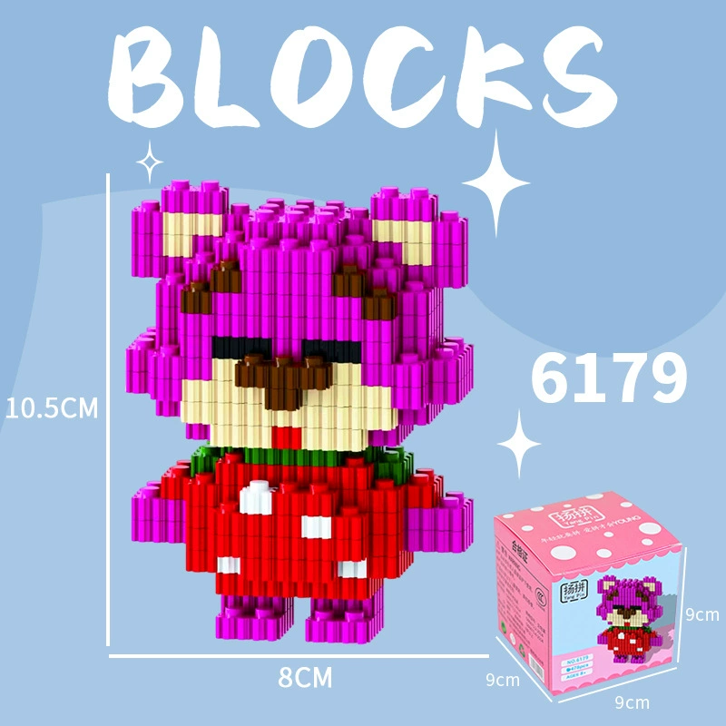 Cartoon Building Block Toy Set, Mini Constructor Doll, 9×9×9 cm, Assorted Character Designs