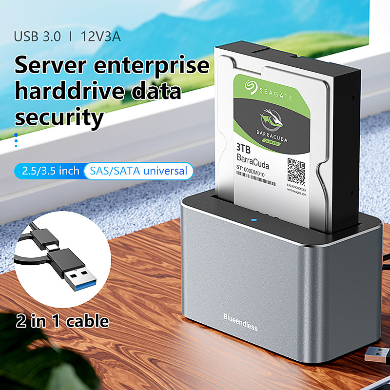 Sas/Sata Universal Hard Drive Base 2.5/3.5-Inch 20Tb Computer Desktop Type-C Hard Drive Box 3.0