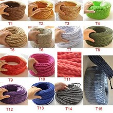 50m Candy Color Retro Electric Wire Vintage Fabric Electrica