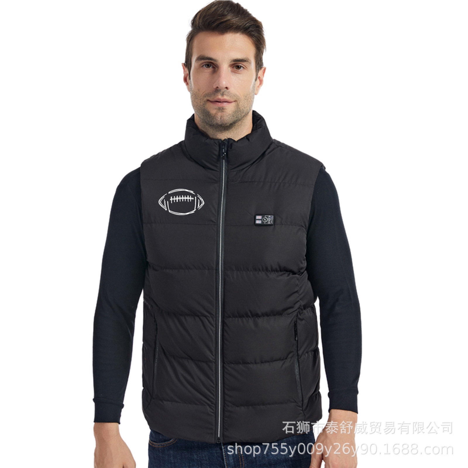 Nuevo chaleco calefactor inteligente de invierno Chaleco calefactor eléctrico con temperatura de visualización Chaleco calefactor eléctrico para hombre con estampado