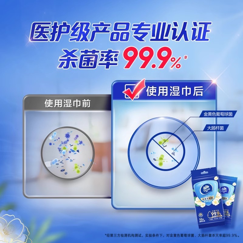 维达山茶花湿巾100片10包家用湿纸巾单片装杀菌湿手纸便携出行装|undefined
