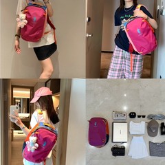 羊驼20L百搭潮流户外运动旅游大容量多巴胺撞色男女同款双肩背包
