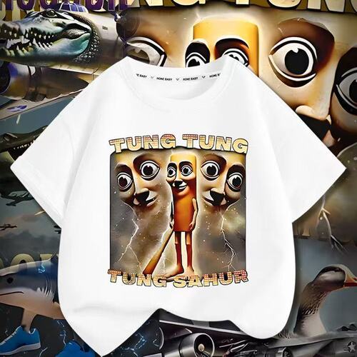 Eurocode cotton T-sleeves, foreign mountains and seas classics, abstract T-shirt, 220gtungtungsahur wooden stick