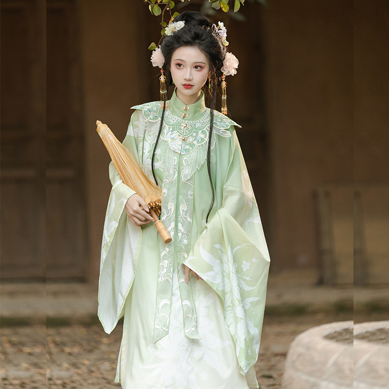 Ming Dynasty-Style Hanfu for Women 2026 New Model, Xuanhua Yue, Autumn and Winter Improved Cloud-Shoulder Mantou Skirt Set, Ultra-Fairy Ancient Costume Ming Dynasty-Style Hanfu for Women 2026 New Model, Xuanhua Yue, Autumn and Winter Improved Cloud-Shoulder Mantou Skirt Set, Ultra-Fairy Ancient Costume