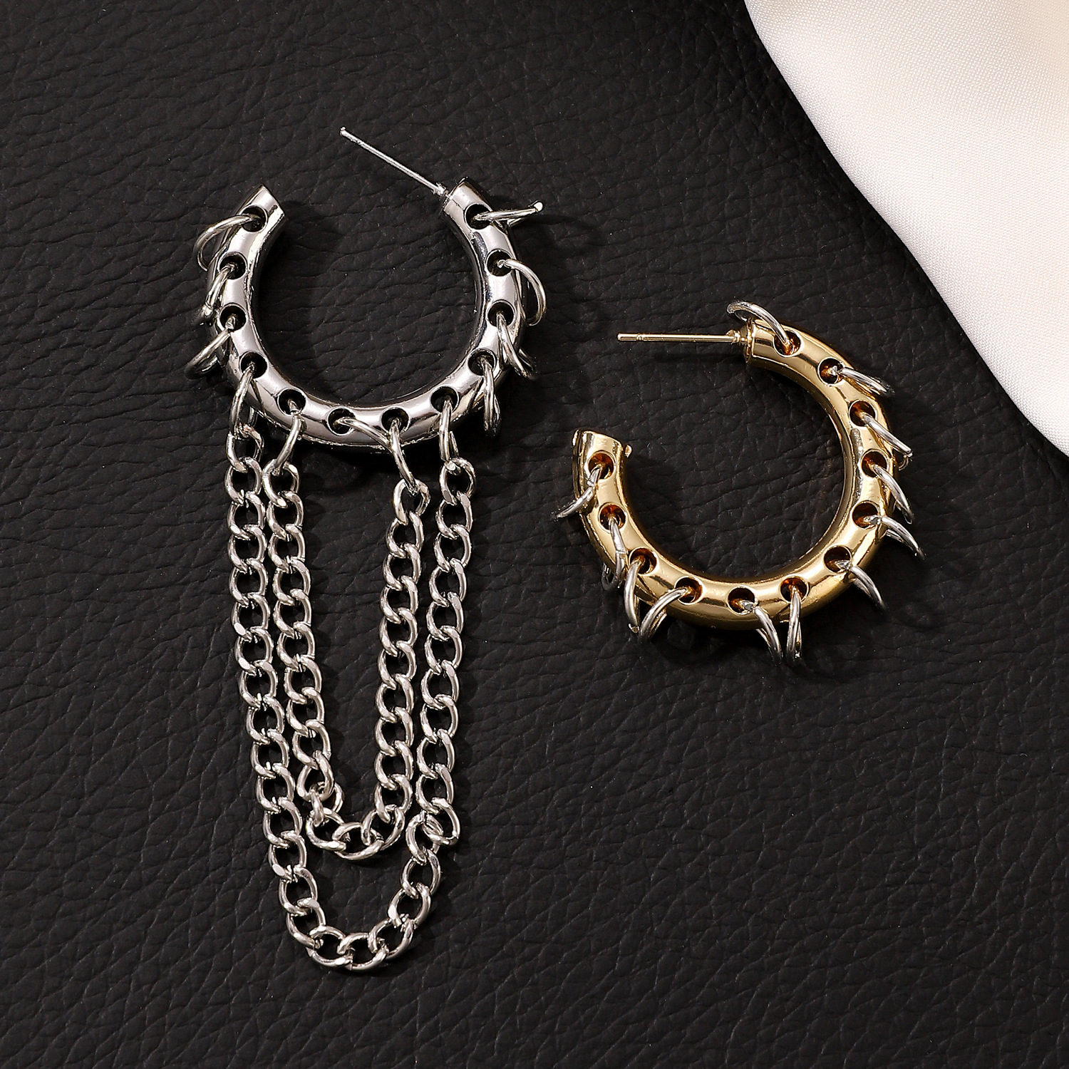 Geometric Pattern 1 Pair Punk Geometric Plating Alloy Earrings