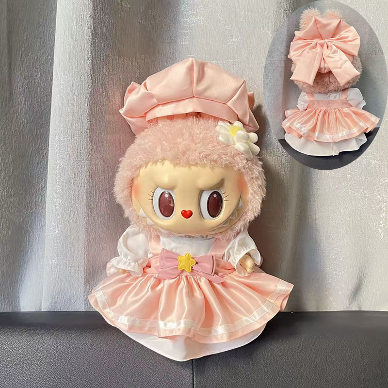 Ropa de muñeca de peluche de vinilo Labubu de 38cm para ropa de muñeca La Bu Time to Chill