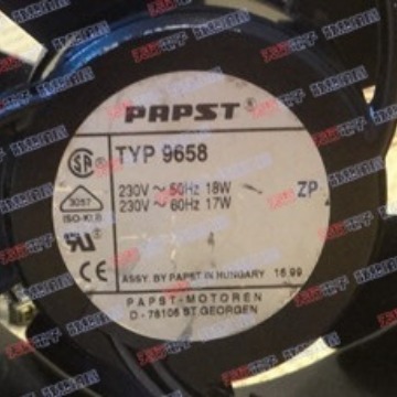 正品德国 西德 TYP 9658 12CM 12038 230V 18/17W 散热风扇