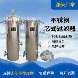 定制40寸20芯式过滤器工业农业水处理器前置不锈钢保安过滤器