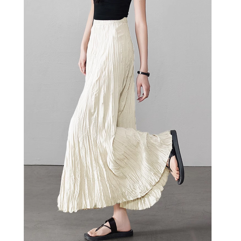 College style messy pleated large skirt support long skirt women ~ 2025 spring new slim thin pleated A- shaped skirt College style messy pleated large skirt support long skirt women ~ 2025 spring new slim thin pleated A- shaped skirt