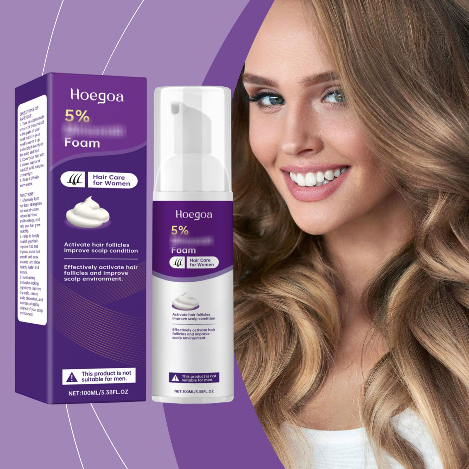 HOEGOA Женская пенка для ухода за волосами без смывания, питательная пенка для кожи головы, уход за волосами, гладкие и увлажняющие корни волос