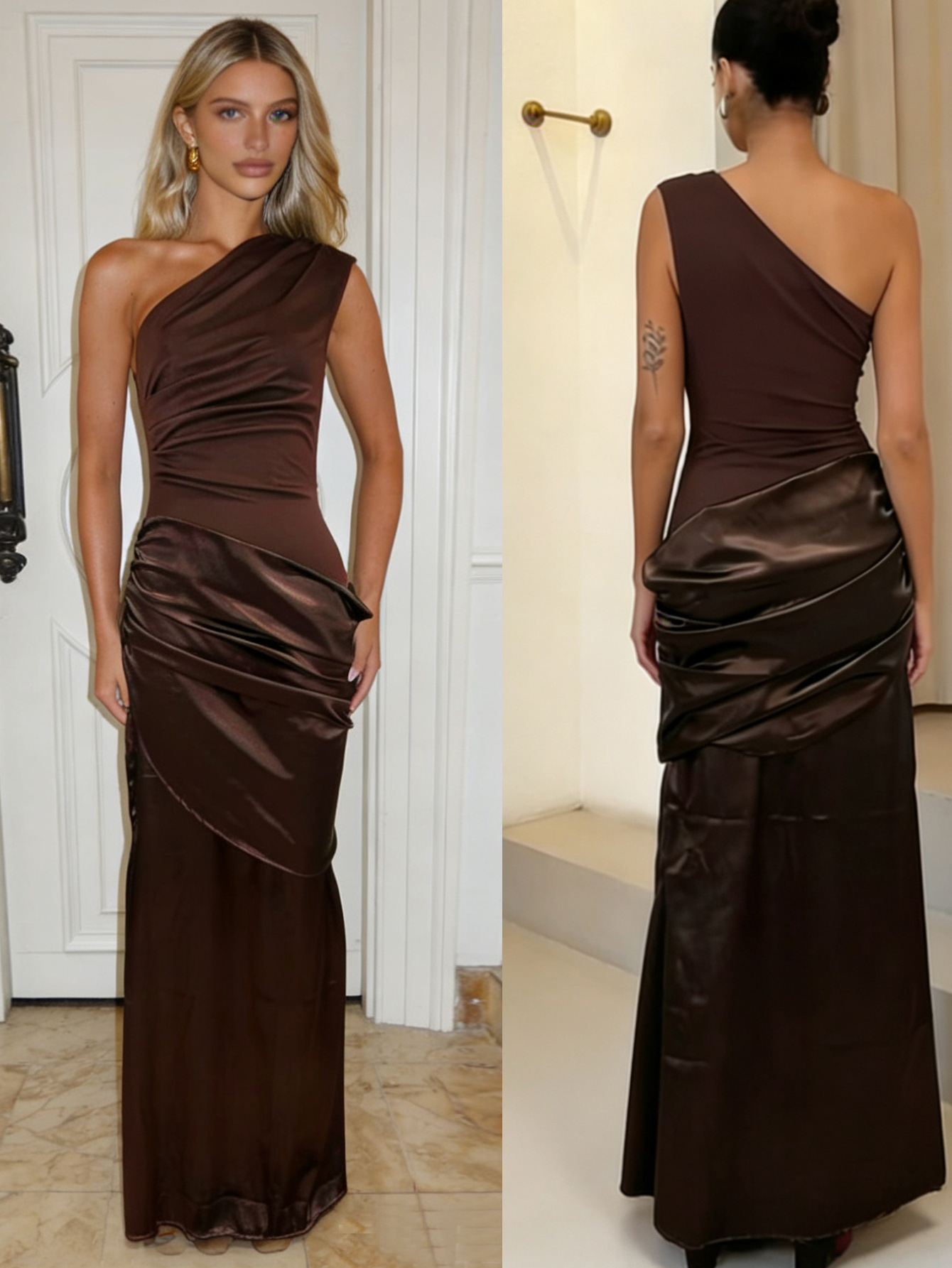 Europa y Estados Unidos transfronterizos sin mangas temperamento curry vestido de fiesta delgado vestido de cola de pescado vestido de temperamento de celebridad