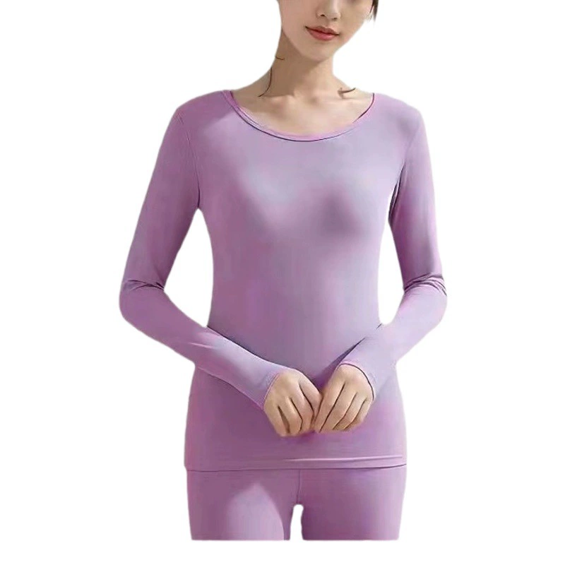 Двусторонний де Бархат Теплый женский топ + брюки, нижний костюм с самонагревом, осенне-зимняя одежда и брюки, нижний костюм из двух частей