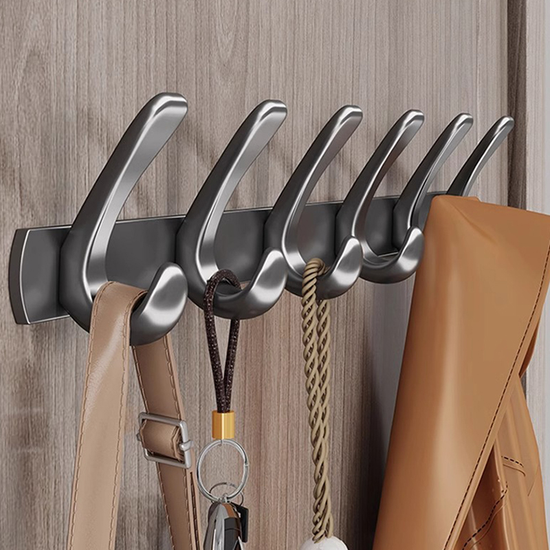 gancho de ropa colgado en la pared colgado en la puerta trasera colgado en la pared colgado en la puerta de entrada sin agujeros pegado gancho de fila fuerte gancho de sombrero de carga