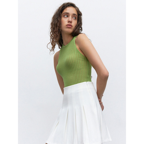 Cross-border knitted vest Europe and America  summer sexy hotties hollow vest slim fit sleeveless knitted top