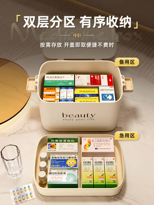 多層薬箱、家庭用薬箱、大容量薬収納ボックス、大型医療救急薬箱|undefined