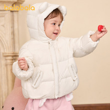 巴拉巴拉婴儿羽绒服男童冬季女童短款外套2024新款时髦洋气潮流萌