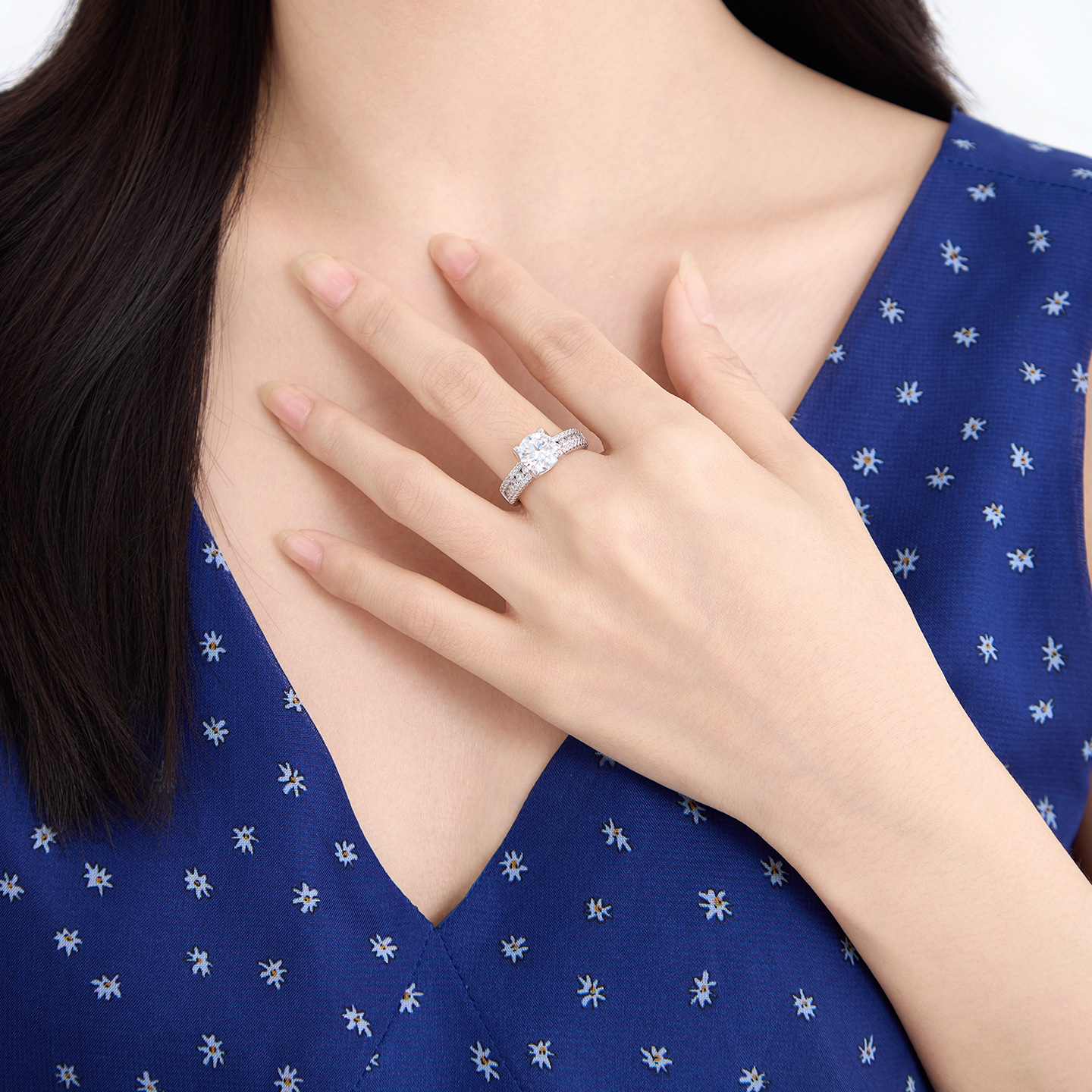 Anillo de Cuatro Garras de Aleación de Cobre, Galvanizado, para Mujer